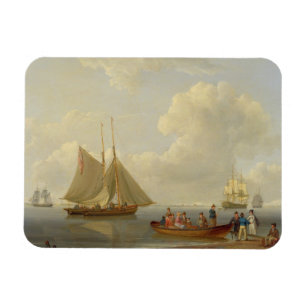 Ein Wherry, der Passagiere heraus bis zwei nimmt, Magnet