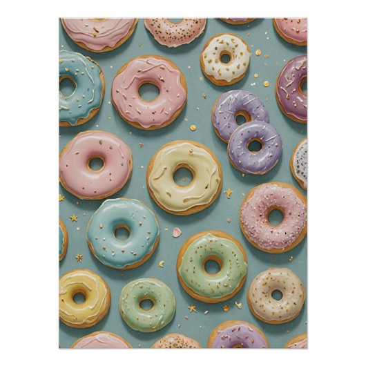 Ein Whimsical-Pastell-Donut-Traum Poster (Vorderseite)