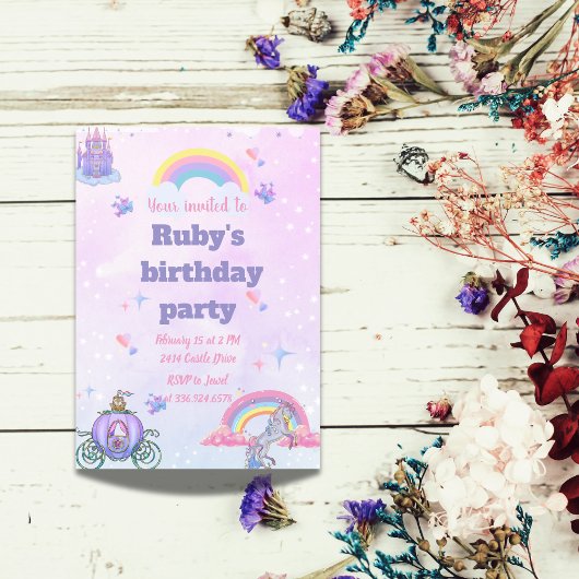 Ein Whimsikisches, märchenhaftes Schloss und Einho Einladung