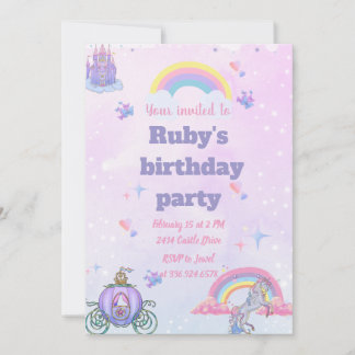 Ein Whimsikisches, märchenhaftes Schloss und Einho Einladung