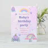 Ein Whimsikisches, märchenhaftes Schloss und Einho Einladung (Stehend Vorderseite)