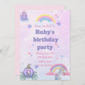 Ein Whimsikisches, märchenhaftes Schloss und Einho Einladung (Vorne/Hinten)