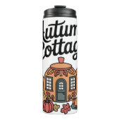 Ein Whimsischer Herbst-Hütte Teapot-Design Thermosbecher (Vorderseite)