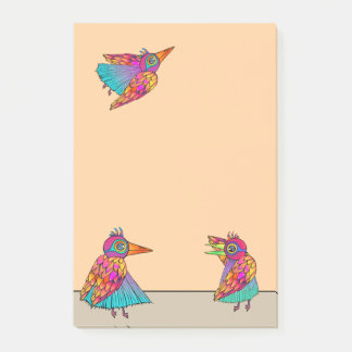 Ein Whiteboard 'Treffen der Vögel' Post-it Klebezettel