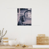 Ein Wicker-Stuhl auf einem Südporsch Poster (Küche)