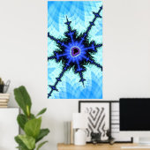 Ein Wild Burst von Blue Mandelbrot Fraktal Abstrak Poster (Heimbüro)