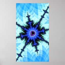 Ein Wild Burst von Blue Mandelbrot Fraktal Abstrak Poster