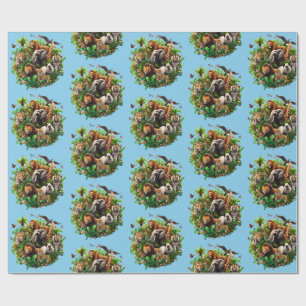 Ein Wild-Jahres-Wrapping Paper des ersten Geburtst Geschenkpapier