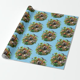 Ein Wild-Jahres-Wrapping Paper des ersten Geburtst Geschenkpapier