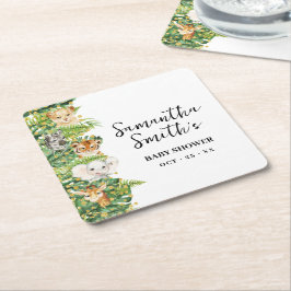Ein Wild One Animal Safari Baby Dusche Party Dekor Rechteckiger Pappuntersetzer