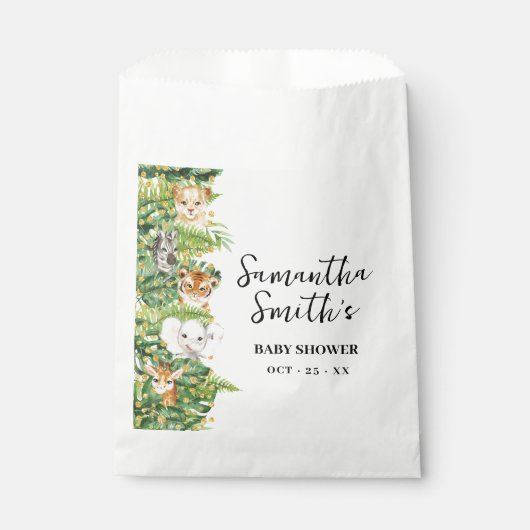 Ein Wild One Safari Animal Baby Dusche Party Geschenktütchen (Vorderseite)