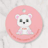 Ein wilder Eisbär danke dir auf rosa Geschenkanhänger (Rückseite)