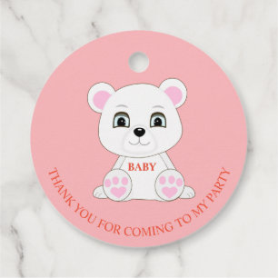 Ein wilder Eisbär danke dir auf rosa Geschenkanhänger