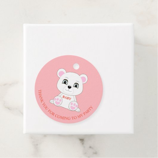 Ein wilder Eisbär danke dir auf rosa Geschenkanhänger (Beispiel)