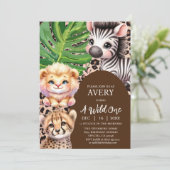 Ein wilder erster Geburtstag Einladung (Stehend Vorderseite)