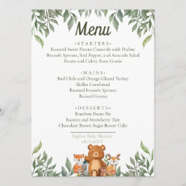 Ein wilder, grüner Wald Menükarte