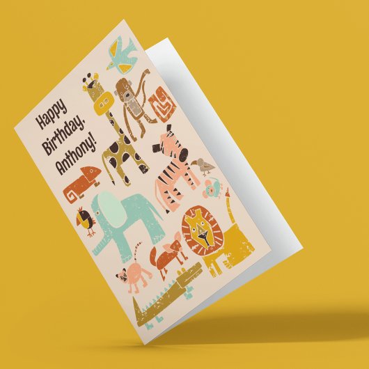 Ein wilder Jungle zum Geburtstag Karte