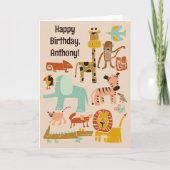 Ein wilder Jungle zum Geburtstag Karte (Vorderseite)