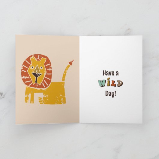 Ein wilder Jungle zum Geburtstag Karte (Innenseite)
