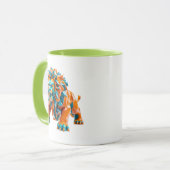 Ein wilder Löwe, der angreifen wird. Tasse (Vorderseite Links)