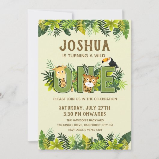 Ein wilder Mensch| Erster Geburtstag Einladung (Vorderseite)