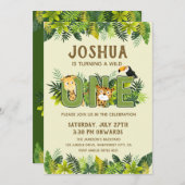 Ein wilder Mensch| Erster Geburtstag Einladung (Vorne/Hinten)