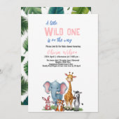 Ein wilder Safari, ein Mädchen mit Babydusche Einladung (Vorne/Hinten)