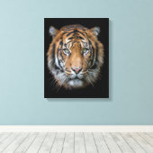Ein wildes Bengalisches Tigergesicht Leinwanddruck (Insitu (Holzboden))