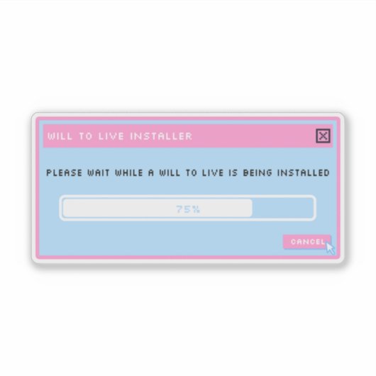 Ein Wille, den Installer-Pop auf dem Aufkleber zu (Vorderseite)