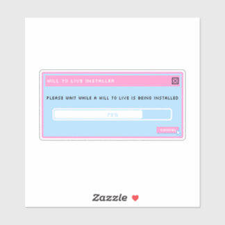 Ein Wille, den Installer-Pop auf dem Aufkleber zu 