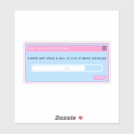 Ein Wille, den Installer-Pop auf dem Aufkleber zu (Blatt)