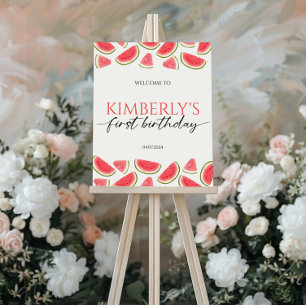 Ein Willkommenszeichen in einem Melon Poster