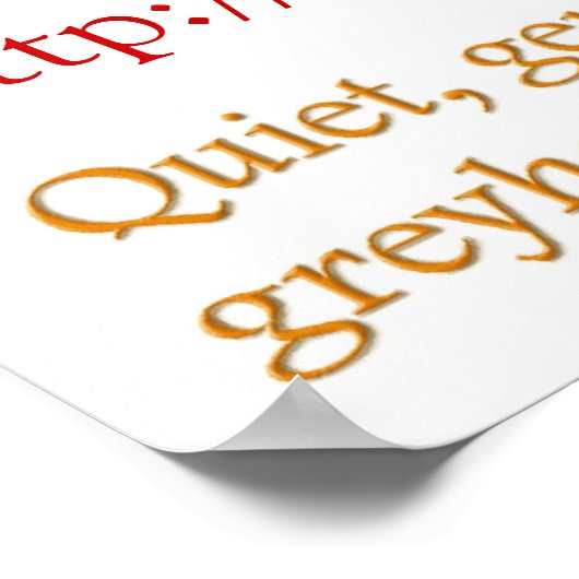 Ein Windhund adoptiert Poster (Ecke)