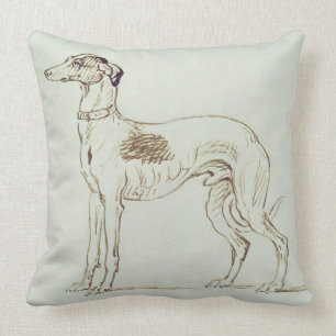 Ein Windhund, Gegenüberstellen verlassen (Stift u. Kissen