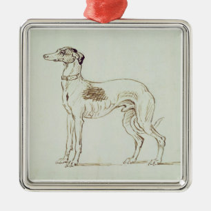 Ein Windhund, Gegenüberstellen verlassen (Stift u Silbernes Ornament