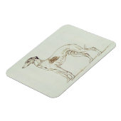Ein Windhund, Links (Stift & Tinte auf Papier) Magnet (Linke Seite)