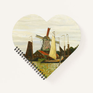 Ein Windrad in Zaandam Claude Monet Notizblock