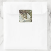 Ein Windrad in Zaandam Claude Monet Quadratischer Aufkleber (Tasche)