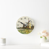 Ein Windrad in Zaandam Claude Monet     Runde Wanduhr (Zuhause)