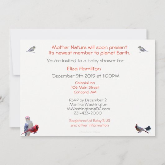 Ein Winter-Baby-Duschgeschlechtsneutral: Einladung (Rückseite)