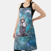 Ein Winter-Nachtschwärmer mit Mond Fantasy Art Schürze (InSitu)