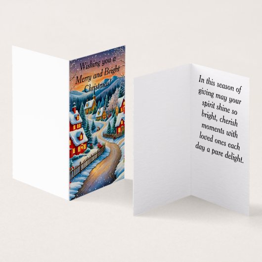 Ein Winter Village Szene. (Innenseite und Außenseite)