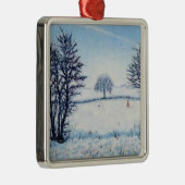 Ein Winter-Weg Silbernes Ornament (Rechts)