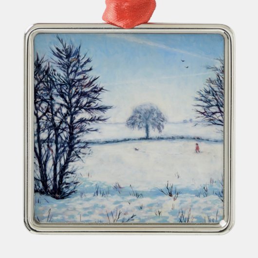 Ein Winter-Weg Silbernes Ornament (Vorne)