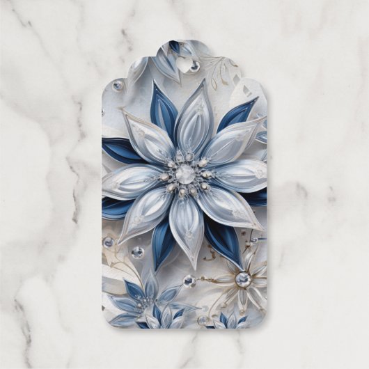 Ein Wintererlebnis-Dekor mit Schneeflocken Geschenkanhänger (Rückseite)