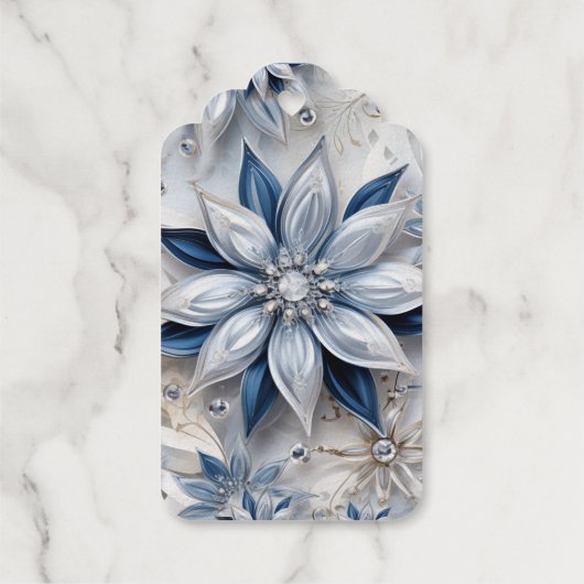 Ein Wintererlebnis-Dekor mit Schneeflocken Geschenkanhänger (Rückseite)