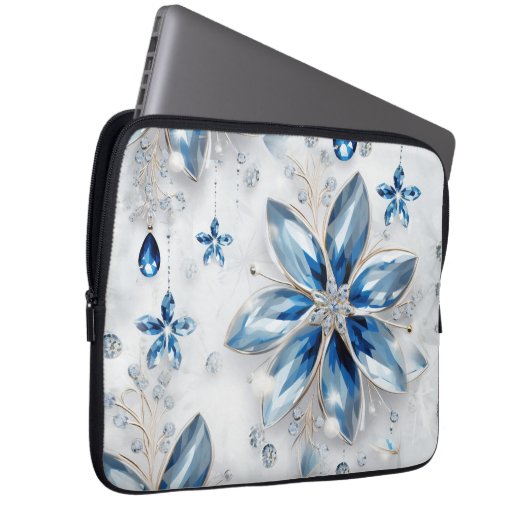 Ein Wintererlebnis-Dekor mit Schneeflocken Laptopschutzhülle (Vorne Rechts)