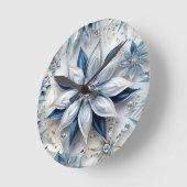 Ein Wintererlebnis-Dekor mit Schneeflocken Runde Wanduhr (Winkel)