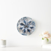 Ein Wintererlebnis-Dekor mit Schneeflocken Runde Wanduhr (Zuhause)