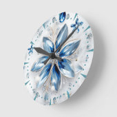 Ein Wintererlebnis-Dekor mit Schneeflocken Runde Wanduhr (Winkel)